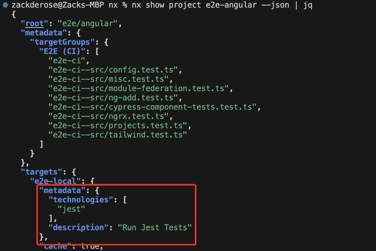 Highlighting target metadata